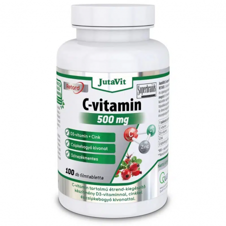 JutaVit Vitamina C 500mg cu extract de măcețe Zn+D3, 100 tablete