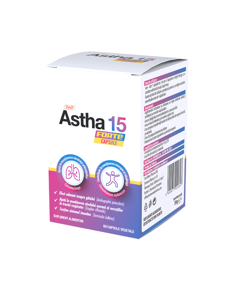 Astha 15 Forte, 60 capsule vegetale, Sun Wave Pharma