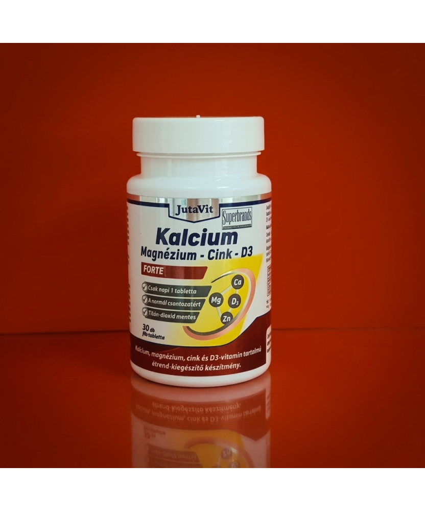 JutaVit Calciu 500 mg + Magneziu 150mg + Zinc 15mg Forte, 30 comprimate
