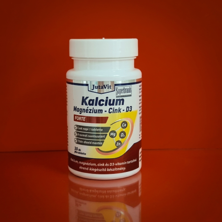 JutaVit Calciu 500 mg + Magneziu 150mg + Zinc 15mg Forte, 30 comprimate