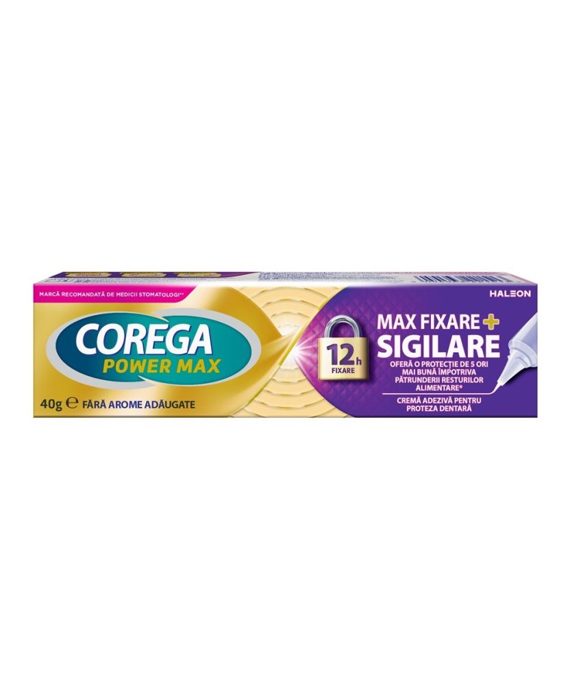 Corega Max Sigilare Cremă adezivă pentru proteză dentară, 40g