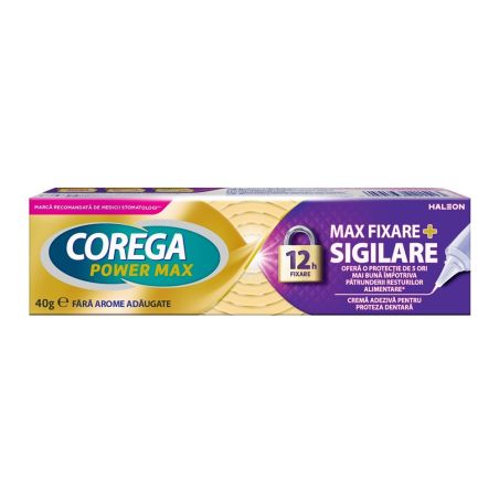 Corega Max Sigilare Cremă adezivă pentru proteză dentară, 40g