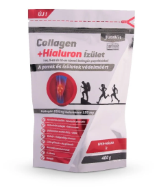 JutaVit Colagen + Hialuron Articulații cu peptide de colagen tip I, II și III cu gust de căpșuni-zmeură, 400 g